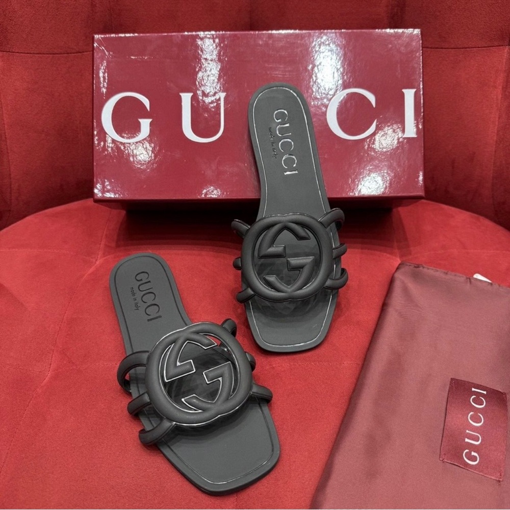 Gucci Black Slide Sandals